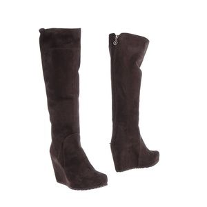 FABI Dark Brown Suede Knew-High Boots